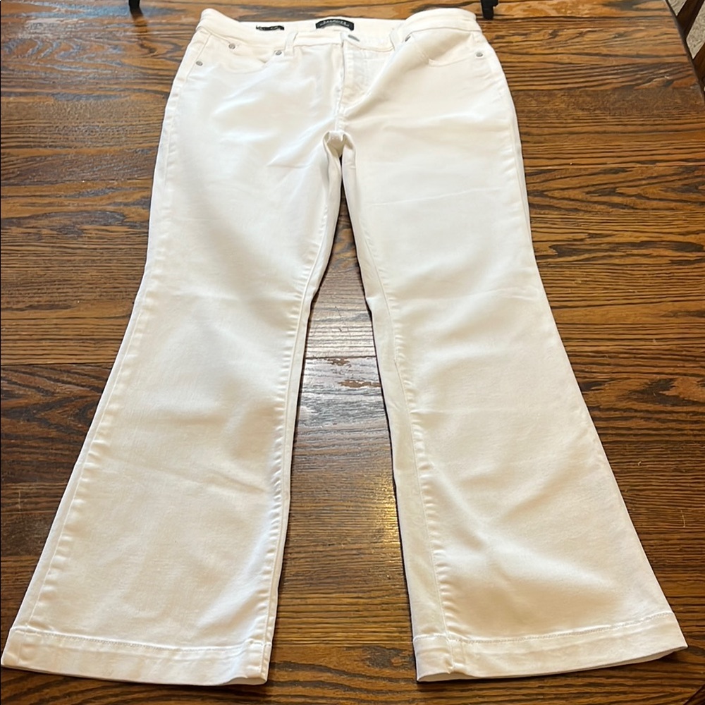 Talbots White Wide Leg Flare Jeans